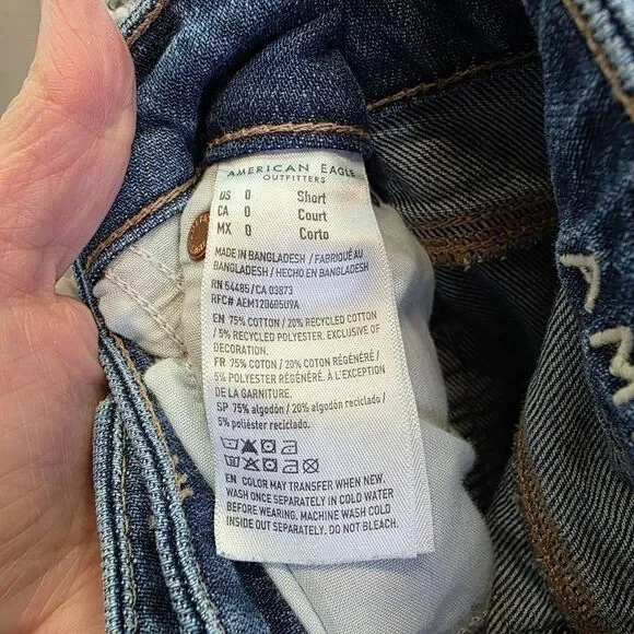 American Eagle Outfitters Super High Rise Baggy Wide Leg Jeans Size 0 Short - Picture 8 of 10